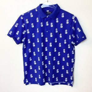 Polo Ralph Lauren Short Sleeve Pineapple Print Polo Shirt - Blue - M